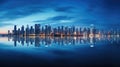 cityscape background image blue