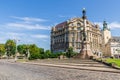 Cityscape background of old part of Lviv city in Ukraine in the summer season