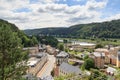 Cityscape of Bad Schandau with Toskana Thermal Baths in Saxon Switzerland