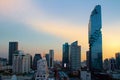 Cityscape Bangkok skyline modern office Thailand twilight sunset