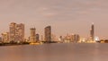 Cityscape Bangkok skyline in dusk, central business district of Royalty Free Stock Photo
