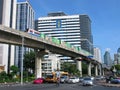 Cityscape of Bangkok. Skytrain. Royalty Free Stock Photo
