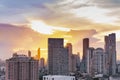 cityscape Bangkok sunset skyline, Thailand. Bangkok is metropolis and favorite of tourists live at between modern building / Royalty Free Stock Photo