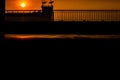 Cityscape in Bangkok Thailand  at twilight sunset with Satellite television dish in silhouette . Satellite dish at sunset Royalty Free Stock Photo