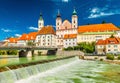 Cityscape of the beautiful Austrian city of Steyr, Upper Austria