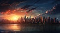 cityscape beauty scene sun landscape