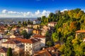 Cityscape of the Bergamo city in autumn, Italy