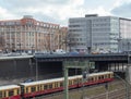 Cityscape of Berlin with highway and railroad lines