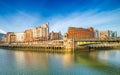 Cityscape of Bilbao reflected in the water, Basque Country, Spain Royalty Free Stock Photo