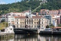 The cityscape of Bilbao, Spain. The Nervion river crosses Bilbao downtown Royalty Free Stock Photo