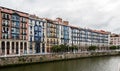 The cityscape of Bilbao, Spain. The Nervion river crosses Bilbao downtown Royalty Free Stock Photo