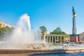 Cityscape Black Mountains Square Schwarzenbergplatz near Soviet Army Memorial and a fountain in historical downtown of Vienna, Royalty Free Stock Photo