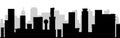 Cityscape black silhouette seamless border