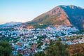 Cityscape of blue city Chefchaouen in Rif mountains, Morocco, No