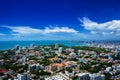 Cityscape with blue sky