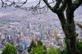 Aerial view of Bogota, seen from Monserrate hill, one of the landmarks of Bogota Royalty Free Stock Photo