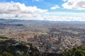 Cityscape of Bogota from Monserrate mount in Colombia