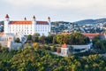 Cityscape of Bratislava city with castle