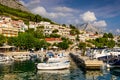 Cityscape of Brela, a popular tourist village on the Adriatic coast Royalty Free Stock Photo