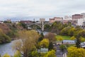 Cityscape with Bridge and River in Urban Environment