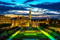 Cityscape of Brussels at night Royalty Free Stock Photo