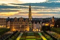 Cityscape of Brussels at night Royalty Free Stock Photo