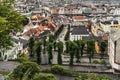 Cityscape of Bryggen historic district in Bergen, with traditional houses and roofs in Norway Royalty Free Stock Photo