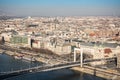 Cityscape of Budapest with Elisabeth Bridge over Danube River Royalty Free Stock Photo