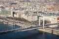 Cityscape of Budapest with Elisabeth Bridge over Danube River Royalty Free Stock Photo