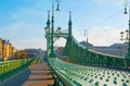 The cityscape of Budapest with the Liberty Bridge, Hungary