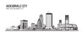 Cityscape Building Abstract Simple shape and modern style art Vector design - Jacksonville city