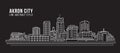 Cityscape Building Line art Vector Illustration design - Akron city Royalty Free Stock Photo