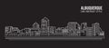 Cityscape Building Line art Vector Illustration design - Albuquerque city