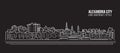 Cityscape Building Line art Vector Illustration design - Alexandria city