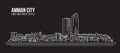 Cityscape Building Line art Vector Illustration design - Amman city Royalty Free Stock Photo