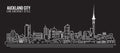 Cityscape Building Line art Vector Illustration design - Auckland city