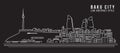 Cityscape Building Line art Vector Illustration design - Baku City Royalty Free Stock Photo