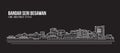 Cityscape Building Line art Vector Illustration design - Bandar seri begawan city