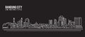 Cityscape Building Line art Vector Illustration design - Bandung city