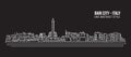 Cityscape Building Line art Vector Illustration design - Bari city