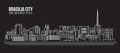 Cityscape Building Line art Vector Illustration design - Brasilia city