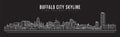 Cityscape Building Line art Vector Illustration design - Buffalo skyline city Royalty Free Stock Photo