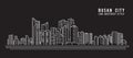 Cityscape Building Line art Vector Illustration design - Busan city