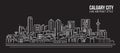 Cityscape Building Line art Vector Illustration design - Calgary city Royalty Free Stock Photo