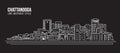 Cityscape Building Line art Vector Illustration design - Chattanooga city