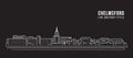 Cityscape Building Line art Vector Illustration design - Chelmsford city