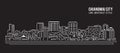 Cityscape Building Line art Vector Illustration design - Chiangmai city