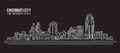 Cityscape Building Line art Vector Illustration design - Cincinnati city Royalty Free Stock Photo