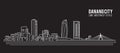 Cityscape Building Line art Vector Illustration design - Danang city