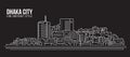 Cityscape Building Line art Vector Illustration design - Dhaka city